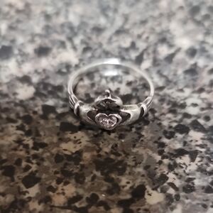 Pink Heart Claddagh Ring